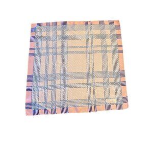 Paoli Vintage 1960's Polyester‎ Pink Blue Plaid Scarf Square